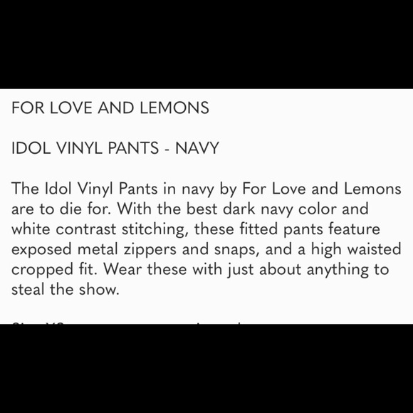 NWOT For Love and Lemons Idol Vinyl Pants Medium - Picture 7 of 15